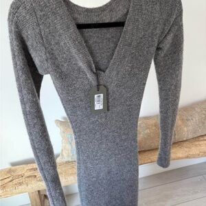 All Saints Charcoal Long Sleeve Dress